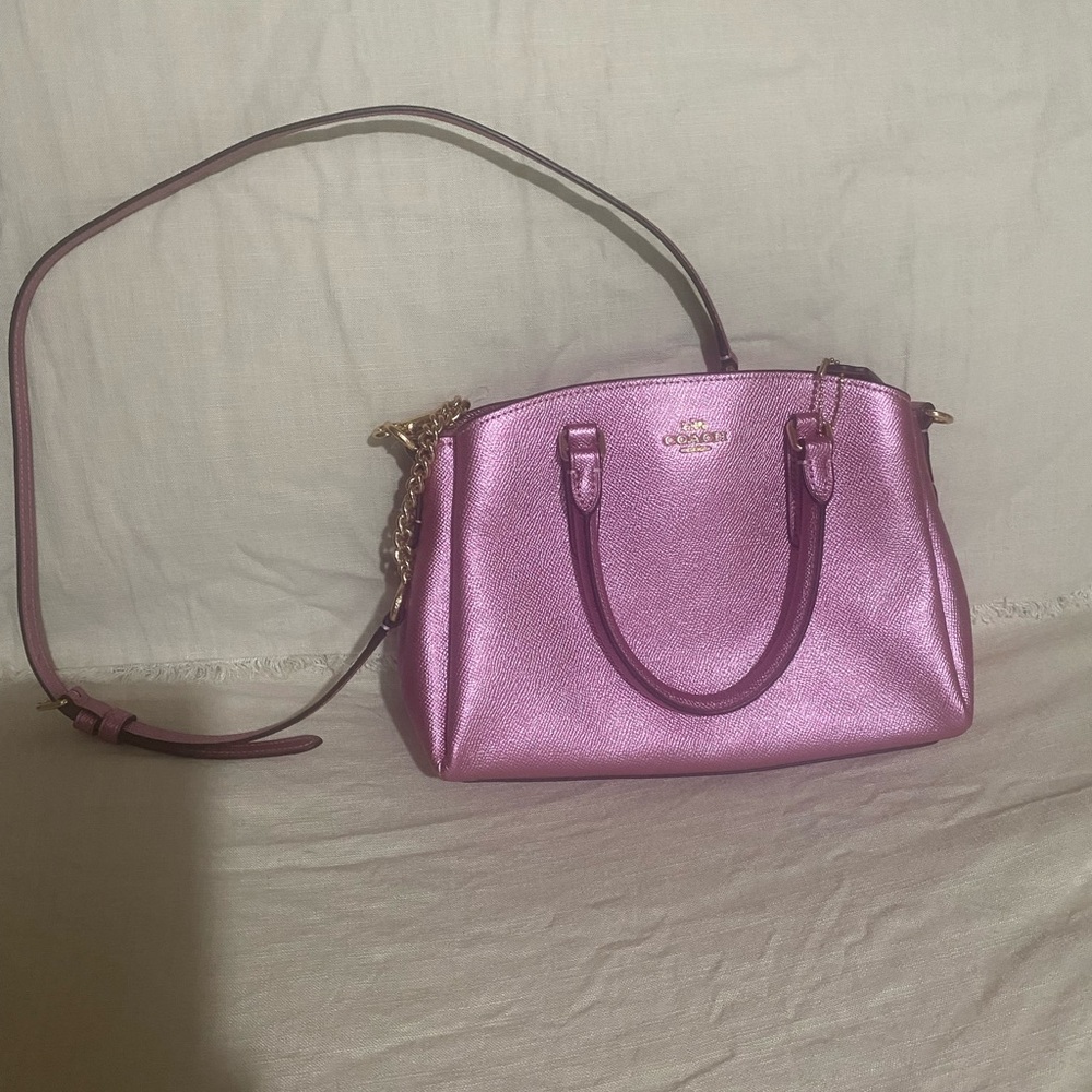 Coach Metallic Pink Satchel Bag